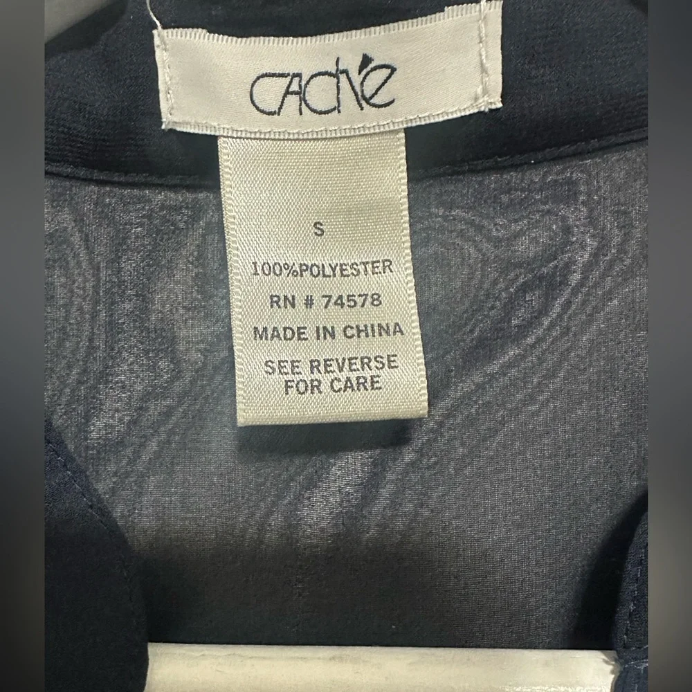 Cache Navy Ruffle Blouse - Picture 3 of 4